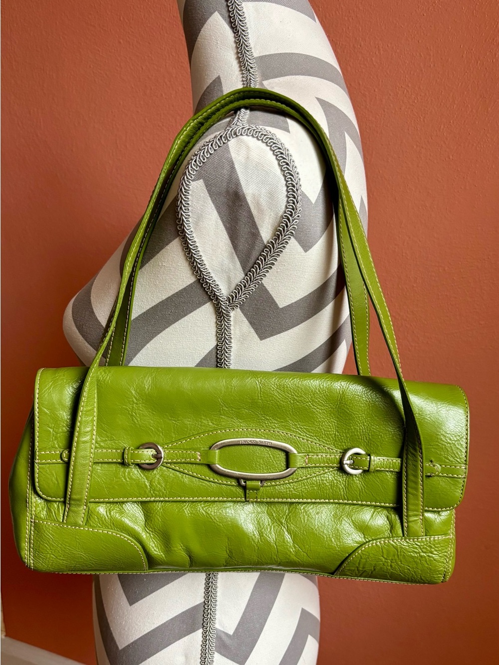 Franco Sarto Green Leather Shoulder Bag - Stylish Women’s Handbag